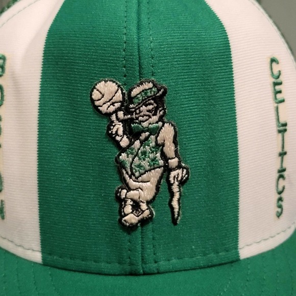 VTG 70s 80s Boston Celtics NBA AJD Lucky Stripes USA Made Snapback Mesh Hat Cap - Picture 2 of 10